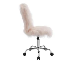 Comfort Home Blush Pink Faux Fur Swivel Chair -Biglots Sales 810543388 5