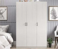 Ivory Oak 3-Door Storage Wardrobe -Biglots Sales 810561398 1