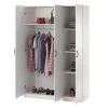 Ivory Oak 3-Door Storage Wardrobe