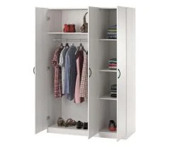 Ivory Oak 3-Door Storage Wardrobe