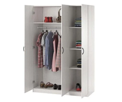 Ivory Oak 3-Door Storage Wardrobe -Biglots Sales 810561398 4