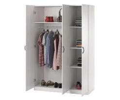 Ivory Oak 3-Door Storage Wardrobe -Biglots Sales 810561398 41