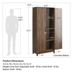 Seven Hills Columbia Walnut 2-Door Storage Cabinet -Biglots Sales 810563167 71