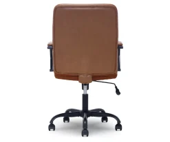 Camel Brown Vegan Leather Office Chair -Biglots Sales 810583520 A2 1