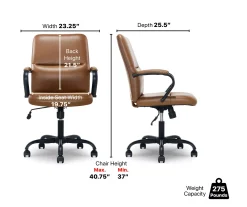 Camel Brown Vegan Leather Office Chair -Biglots Sales 810583520 A6