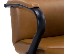 Camel Brown Vegan Leather Office Chair -Biglots Sales 810583520 A8 4