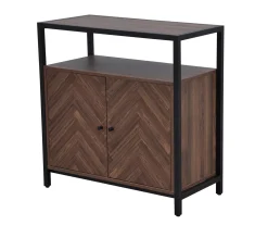 Walnut Chevron 2-Door Storage Cabinet -Biglots Sales 810584249 A3