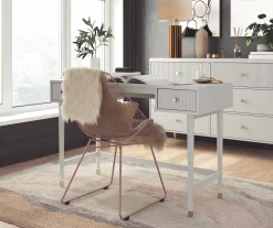 Elizabeth Dove Gray Office Desk -Biglots Sales 810589021 2
