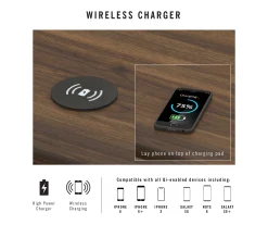 Camila Gray Writing Desk With Wireless Charging -Biglots Sales 810589026 2