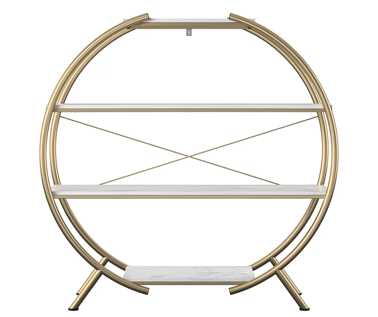 Amelia Faux Marble 4-Shelf Bookcase 2 Amelia Faux Marble 4-Shelf Bookcase - Image 2