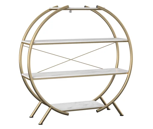 Amelia Faux Marble 4-Shelf Bookcase -Biglots Sales 810589033 4