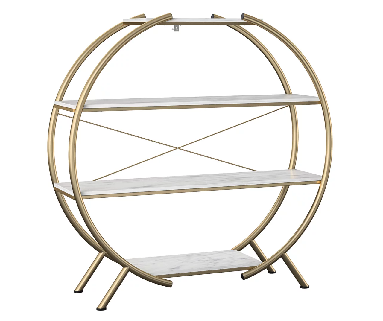 Amelia Faux Marble 4-Shelf Bookcase 1 Amelia Faux Marble 4-Shelf Bookcase