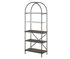 Vivinne Gray 5-Shelf Bookcase -Biglots Sales 810589034 3