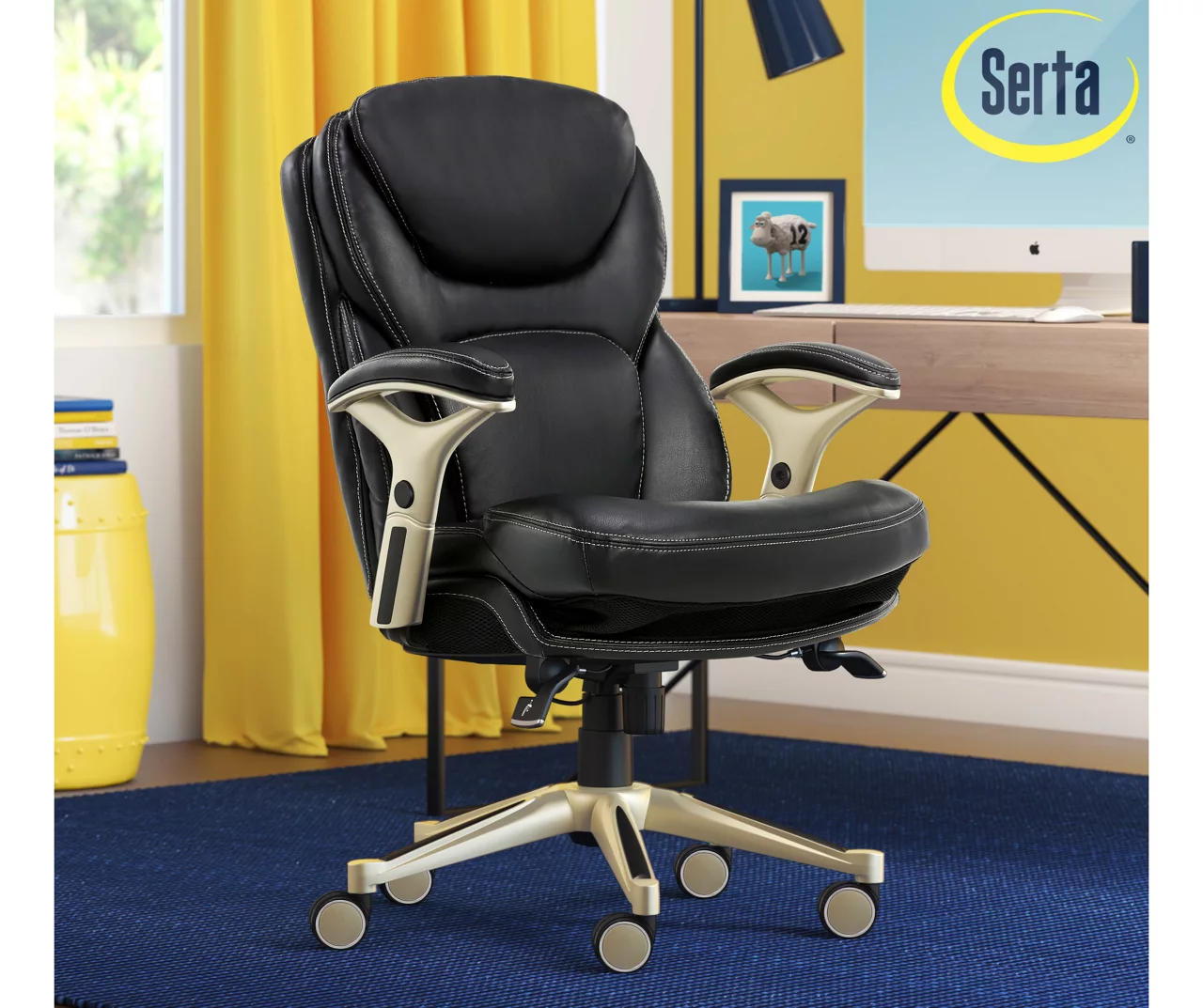 Claremont Black Bonded Leather Office Chair 4 Claremont Black Bonded Leather Office Chair - Image 4