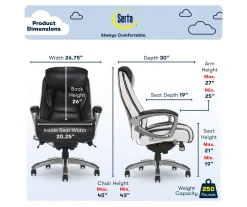 Serta Lautner Executive Bonded Leather Office Chair -Biglots Sales 810590376 6 1