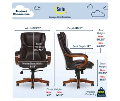 Conway Dark Brown Big & Tall Bonded Leather Office Chair -Biglots Sales 810590381 6