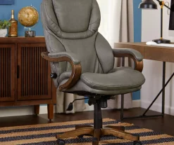 Conway Gray Big & Tall Bonded Leather Office Chair 10 Conway Gray Big & Tall Bonded Leather Office Chair -Biglots Sales 810590383 2