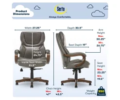 Conway Gray Big & Tall Bonded Leather Office Chair 11 Conway Gray Big & Tall Bonded Leather Office Chair -Biglots Sales 810590383 6