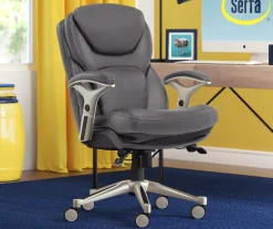 Claremont Gray Bonded Leather Office Chair 16 Claremont Gray Bonded Leather Office Chair -Biglots Sales 810590392 2 1