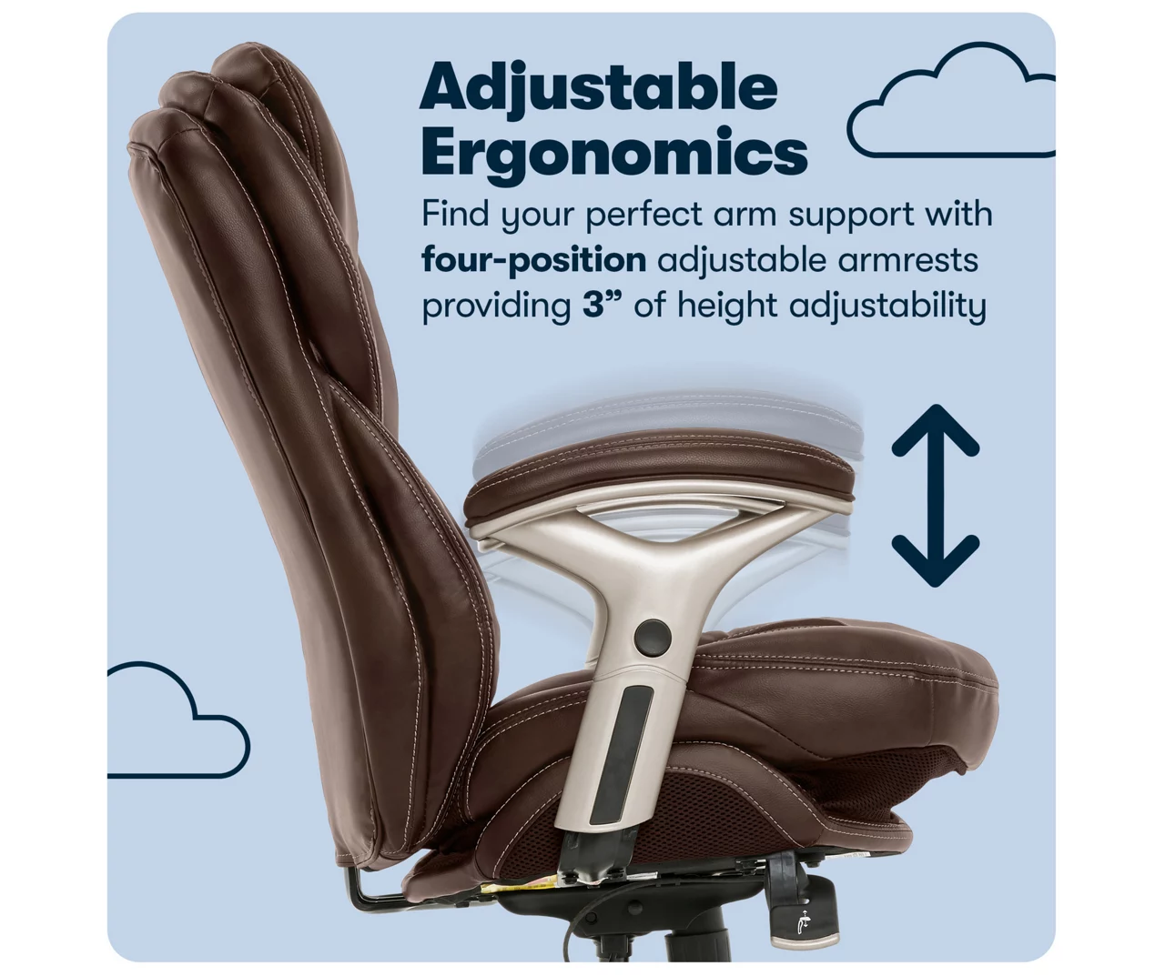 Claremont Chestnut Brown Bonded Leather Office Chair 10 Claremont Chestnut Brown Bonded Leather Office Chair - Image 10