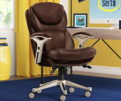 Claremont Chestnut Brown Bonded Leather Office Chair 16 Claremont Chestnut Brown Bonded Leather Office Chair -Biglots Sales 810590393 2