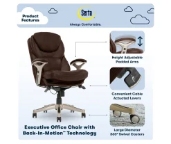 Claremont Chestnut Brown Bonded Leather Office Chair 18 Claremont Chestnut Brown Bonded Leather Office Chair -Biglots Sales 810590393 7