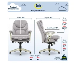 Claremont Light Gray Fabric Office Chair -Biglots Sales 810590395 6 1