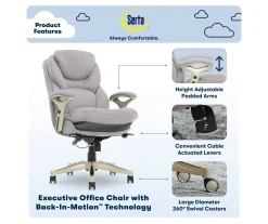 Claremont Light Gray Fabric Office Chair -Biglots Sales 810590395 7 1
