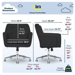 Serta Ashland Fabric Office Chair -Biglots Sales 810590407 61