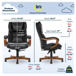 Serta Conway Big & Tall Bonded Leather Office Chair -Biglots Sales 810590408 71 1