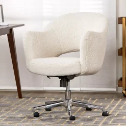 Valetta Cream Faux Fur Office Chair -Biglots Sales 810590414 21