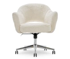 Valetta Cream Faux Fur Office Chair
