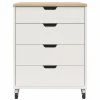 Evolution Vantage White & Weathered Oak 4-Drawer Storage Cart