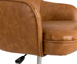 Caramel Brown Faux Leather Tufted Adjustable Office Chair -Biglots Sales 810598931 A0 4