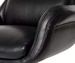 Black Mid-Century Modern Faux Leather Executive Office Chair -Biglots Sales 810598936 A0 5