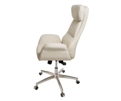 Cream Mid-Century Modern Faux Leather Executive Office Chair -Biglots Sales 810598938 A0 4