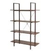 Walnut Modern Open 4-Shelf Bookcase
