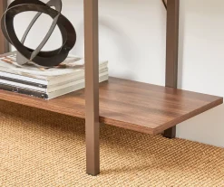 Walnut Modern Open 4-Shelf Bookcase -Biglots Sales 810598940 A0 4