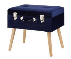 Glitzhome Velvet Suitcase Storage Stool -Biglots Sales 810598944 A0 1
