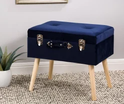 Glitzhome Velvet Suitcase Storage Stool -Biglots Sales 810598944 A0 2