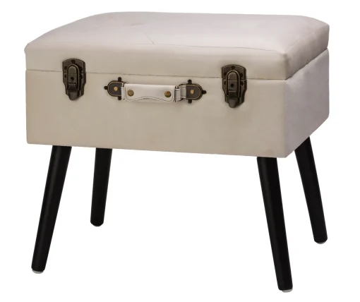 Seashell White Velvet Suitcase Storage Stool 5 Seashell White Velvet Suitcase Storage Stool -Biglots Sales 810598945 A0 1