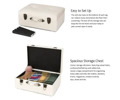 Seashell White Velvet Suitcase Storage Stool -Biglots Sales 810598945 A0 7