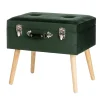 Glitzhome Velvet Suitcase Storage Stool