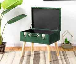 Glitzhome Velvet Suitcase Storage Stool -Biglots Sales 810598947 A0 2