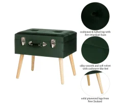 Glitzhome Velvet Suitcase Storage Stool -Biglots Sales 810598947 A0 6