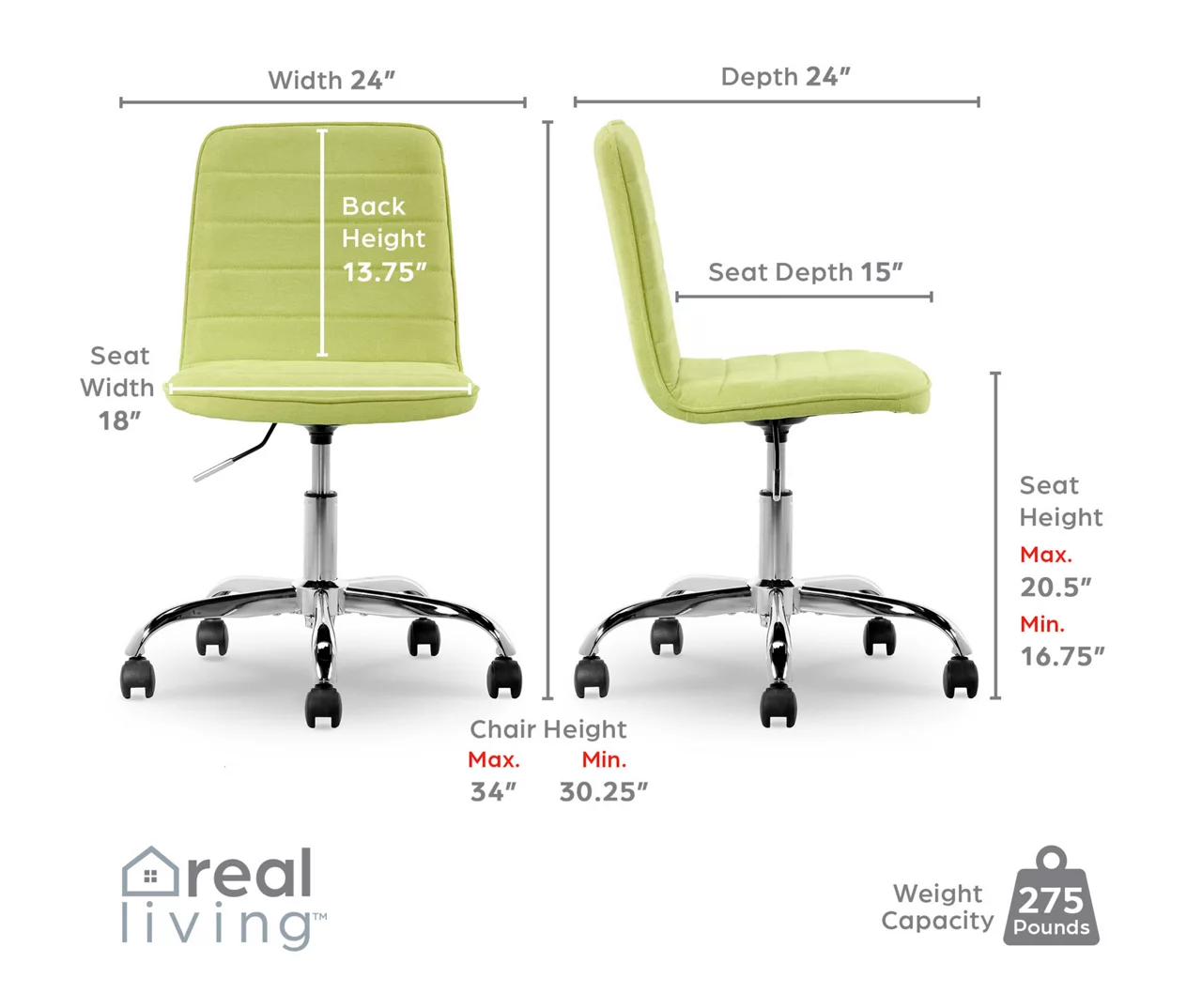 Green Fabric Swivel Task Chair 11 Green Fabric Swivel Task Chair - Image 11