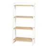 Blonde Wood Look & White 4-Tier Folding Bookcase