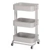 Opal Gray 3-Tier Rolling Cart