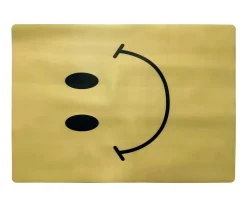 Yellow Smiley Face Desk Mat, (34" X 47")