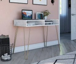 Novogratz Athena Faux Marble 2-Cubby Computer Desk 21 Novogratz Athena Faux Marble 2-Cubby Computer Desk -Biglots Sales 810618403 1